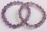 CGB4661 8mm - 9mm round purple phantom quartz beaded bracelets