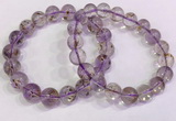 CGB4662 10mm - 11mm round purple phantom quartz beaded bracelets