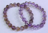 CGB4667 8mm round purple phantom quartz beaded bracelets