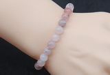 CGB5001 6mm, 8mm round pink quartz beads stretchy bracelets