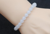 CGB5007 6mm, 8mm round white jade beads stretchy bracelets