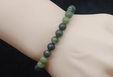 CGB5015 6mm, 8mm round Canadian jade beads stretchy bracelets