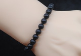 CGB5023 6mm, 8mm round black agate beads stretchy bracelets