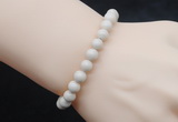 CGB5037 6mm, 8mm round white fossil jasper beads stretchy bracelets