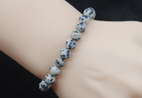 CGB5045 6mm, 8mm round dalmatian jasper beads stretchy bracelets