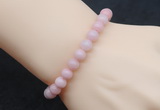 CGB5054 6mm, 8mm round Chinese pink opal beads stretchy bracelets