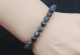 CGB5057 6mm, 8mm round black labradorite beads stretchy bracelets