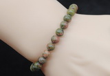 CGB5062 6mm, 8mm round unakite beads stretchy bracelets