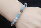 CGB5064 6mm, 8mm round matte amazonite beads stretchy bracelets