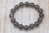 CGB5303 10mm, 12mm round smoky quartz beads stretchy bracelets