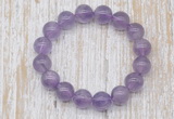 CGB5309 10mm, 12mm round light amethyst beads stretchy bracelets