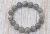 CGB5317 10mm, 12mm faceted round labradorite beads stretchy bracelets