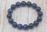 CGB5329 10mm, 12mm round blue tiger eye beads stretchy bracelets