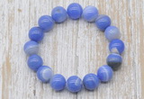 CGB5337 10mm, 12mm round blue banded agate beads stretchy bracelets