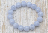 CGB5344 10mm, 12mm round blue lace agate beads stretchy bracelets