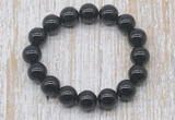 CGB5346 10mm, 12mm round black agate beads stretchy bracelets