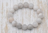 CGB5347 10mm, 12mm round white crazy lace agate beads stretchy bracelets