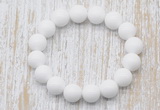 CGB5358 10mm, 12mm round white candy jade beads stretchy bracelets