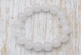 CGB5359 10mm, 12mm round white candy jade beads stretchy bracelets