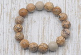 CGB5373 10mm, 12mm round picture jasper beads stretchy bracelets