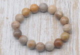 CGB5385 10mm, 12mm round fossil coral beads stretchy bracelets