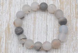 CGB5502 10mm, 12mm round matte montana agate beads stretchy bracelets