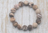 CGB5515 10mm, 12mm round matte zebra jasper beads stretchy bracelets