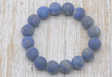 CGB5522 10mm, 12mm round matte lapis lazuli beads stretchy bracelets