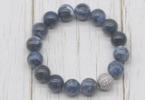 CGB5668 10mm, 12mm sodalite beads with zircon ball charm bracelets