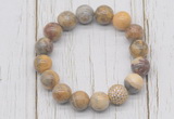 CGB5714 10mm, 12mm yellow crazy lace agate beads with zircon ball charm bracelets