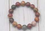 CGB5740 10mm, 12mm picasso jasper beads with zircon ball charm bracelets