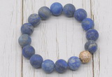 CGB5822 10mm, 12mm matte lapis lazuli beads with zircon ball charm bracelets