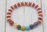 CGB6222 8mm Tibetan agate 7 chakra beaded mala stretchy bracelets