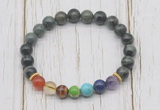 CGB6246 8mm kambaba jasper 7 chakra beaded mala stretchy bracelets