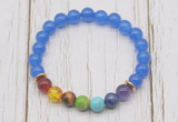 CGB6259 8mm candy jade 7 chakra beaded mala stretchy bracelets