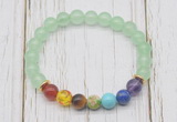 CGB6261 8mm candy jade 7 chakra beaded mala stretchy bracelets