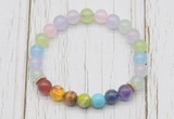 CGB6263 8mm colorful candy jade 7 chakra beaded mala stretchy bracelets