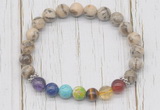 CGB6366 8mm feldspar 7 chakra beaded mala stretchy bracelets