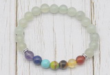 CGB6369 8mm New jade 7 chakra beaded mala stretchy bracelets