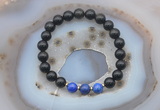 CGB6419 8mm round golden obsidian & lapis lazuli  beaded bracelets