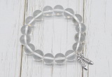 CGB6800 10mm, 12mm white crystal beaded bracelet with alloy pendant