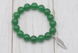 CGB6835 10mm, 12mm candy jade beaded bracelet with alloy pendant