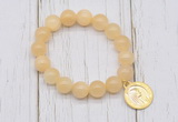 CGB6838 10mm, 12mm honey jade beaded bracelet with alloy pendant