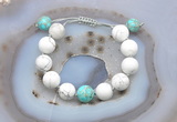 CGB6937 12mm round white howlite & sea sediment jasper adjustable bracelets