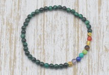 CGB7009 7 chakra 4mm green tiger eye beaded meditation yoga bracelets