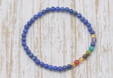 CGB7015 7 chakra 4mm lapis lazuli beaded meditation yoga bracelets