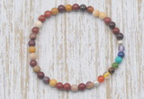 CGB7018 7 chakra 4mm mookaite beaded meditation yoga bracelets