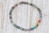 CGB7028 7 chakra 4mm Indian agate beaded meditation yoga bracelets