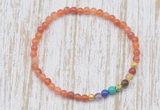 CGB7031 7 chakra 4mm fire agate beaded meditation yoga bracelets