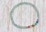 CGB7048 7 chakra 4mm green aventurine beaded meditation yoga bracelets